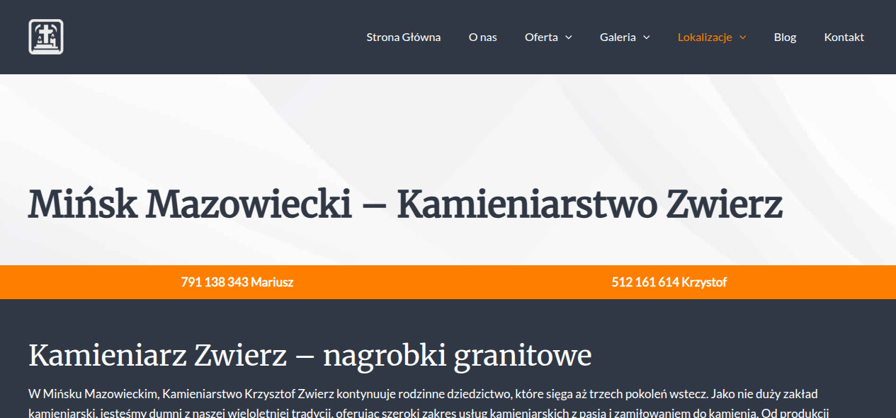 Kamieniarz Zwierz – nagrobki